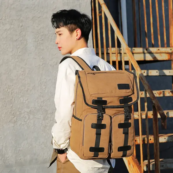 Large capacity canvas backpack - Image 5