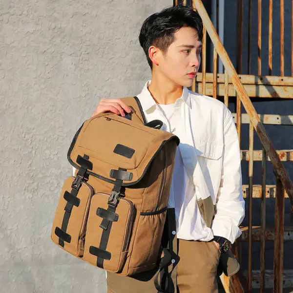 Large capacity canvas backpack - Image 6