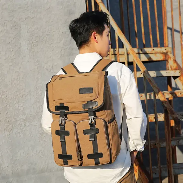Large capacity canvas backpack - Image 7