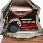 Stylish solid color women leather backpack - Image 3