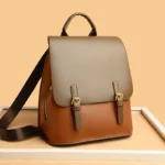 Stylish solid color women leather backpack - Image 5