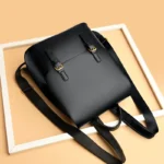 Stylish solid color women leather backpack - Image 6
