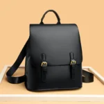 Stylish solid color women leather backpack - Image 7