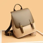 Stylish solid color women leather backpack - Image 8