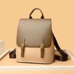 Stylish solid color women leather backpack - Image 9