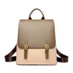 Stylish solid color women leather backpack