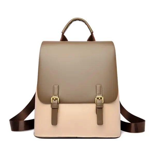 Stylish solid color women leather backpack