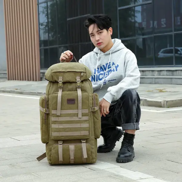 Super large capacity canvas outdoor backpack - Image 8