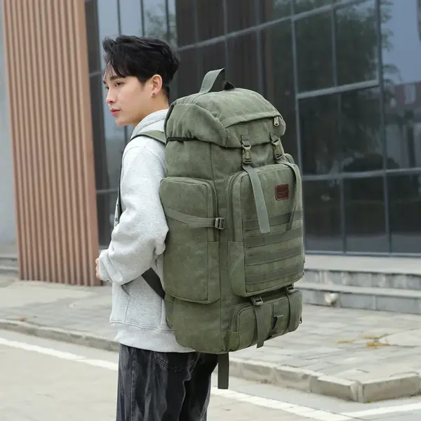 Super large capacity canvas outdoor backpack - Image 11