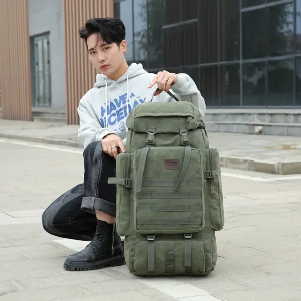 Super large capacity canvas outdoor backpack - Image 12