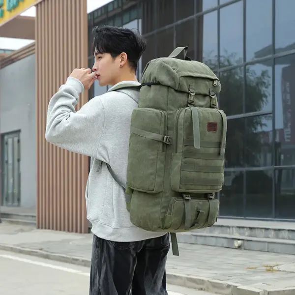 Super large capacity canvas outdoor backpack - Image 13