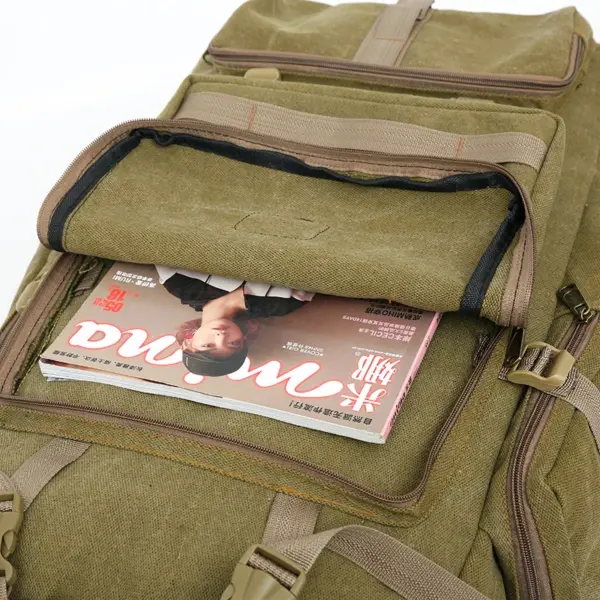 Super large capacity canvas outdoor backpack - Image 15