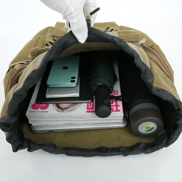 Super large capacity canvas outdoor backpack - Image 17