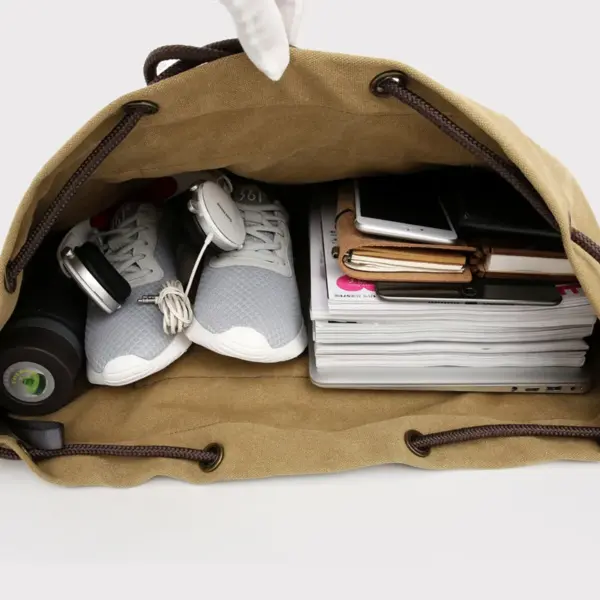 Super large capacity outdoor hiking canvas bag - Image 6