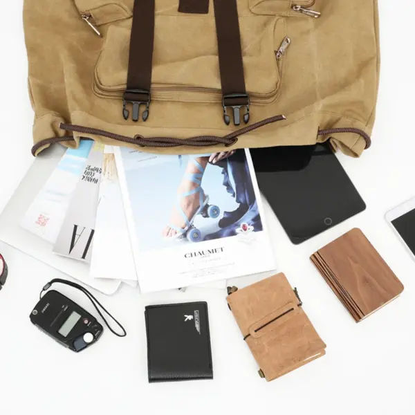 Super large capacity outdoor hiking canvas bag - Image 7