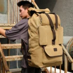 Super large capacity outdoor hiking canvas bag - Image 11