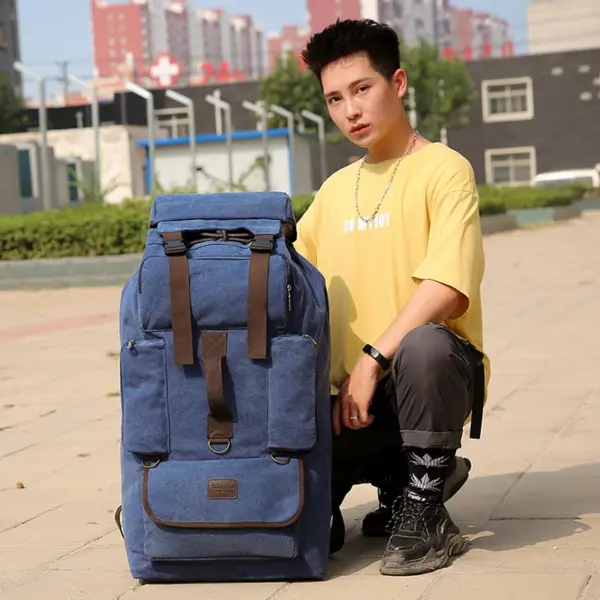 Super large capacity outdoor hiking canvas bag - Image 16