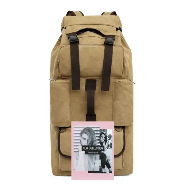 Super large capacity outdoor hiking canvas bag - Image 2