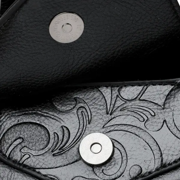 Flower embossed vintage shoulder tote bag - Image 11