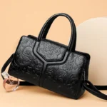 Flower embossed vintage shoulder tote bag - Image 13