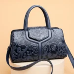 Flower embossed vintage shoulder tote bag - Image 16