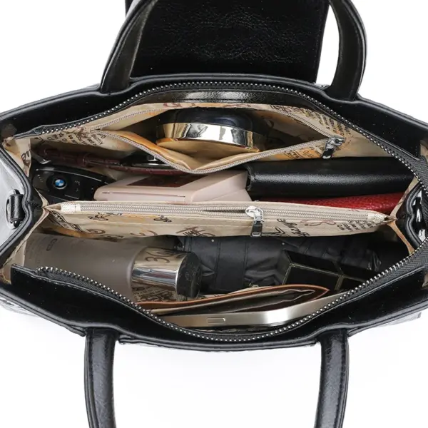 Flower embossed vintage shoulder tote bag - Image 4