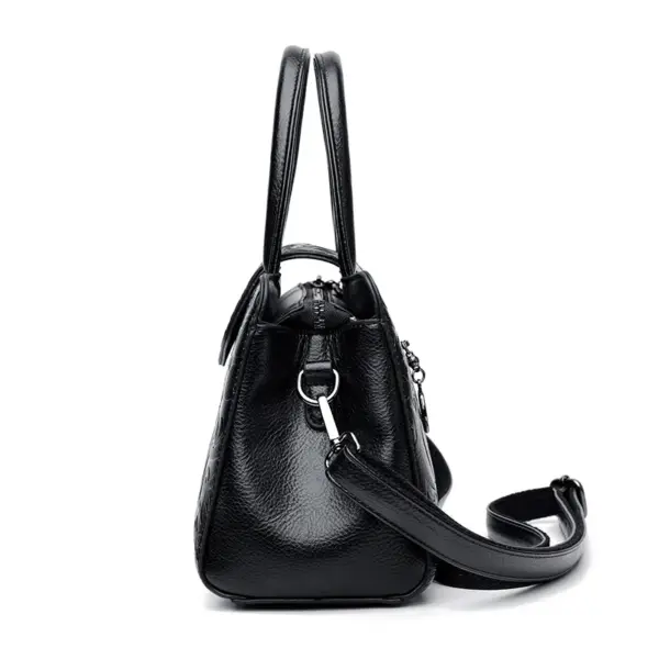 Flower embossed vintage shoulder tote bag - Image 5