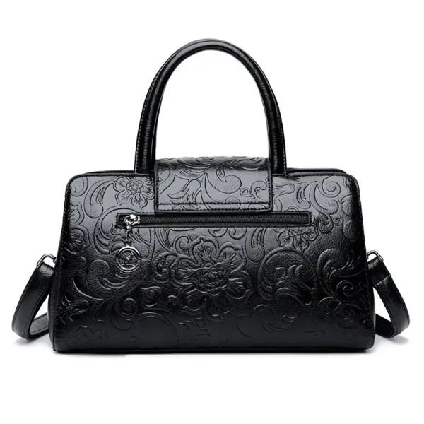 Flower embossed vintage shoulder tote bag - Image 6