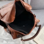 High quality vintage zipper closure leather backpack - Image 12