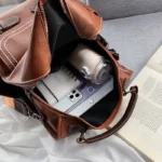 High quality vintage zipper closure leather backpack - Image 13