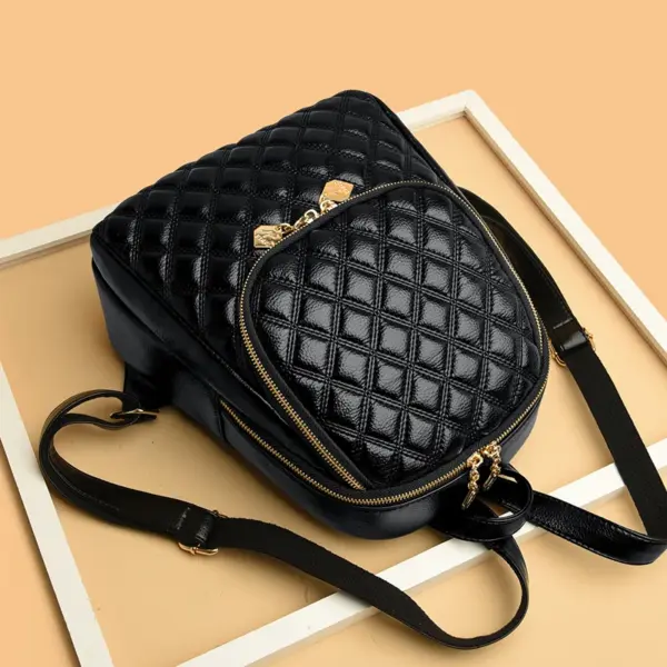 Luxury lattice quilted women designer backpack - Image 14
