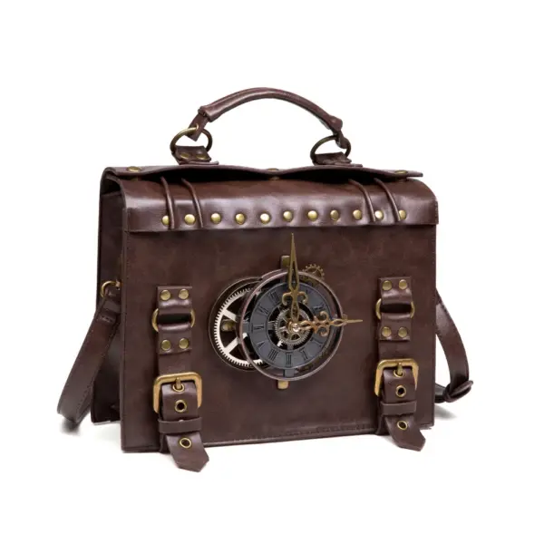 Punk industrial retro style women's satchel shoulder bag - Image 8