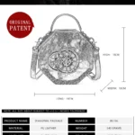 Retro punk industrial style round pattern shoulder sling bag - Image 3