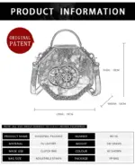 Retro punk industrial style round pattern shoulder sling bag - Image 3