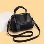 Snakeskin genuine leather top handle satchel shoulder bag - Image 12