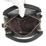 Snakeskin genuine leather top handle satchel shoulder bag - Image 13
