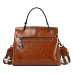 Vintage flap oil wax leather shoulder bag - Image 17