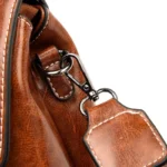 Vintage flap oil wax leather shoulder bag - Image 13