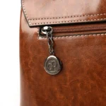 Vintage flap oil wax leather shoulder bag - Image 11