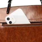 Vintage flap oil wax leather shoulder bag - Image 10
