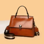 Vintage flap oil wax leather shoulder bag - Image 4