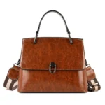 Vintage flap oil wax leather shoulder bag