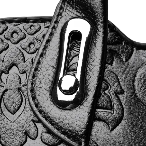 Vintage luxury flower embossed designer tote - Image 9