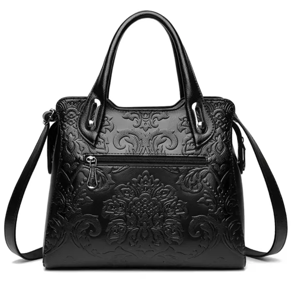 Vintage luxury flower embossed designer tote - Image 5