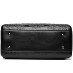 Vintage luxury flower embossed designer tote - Image 6