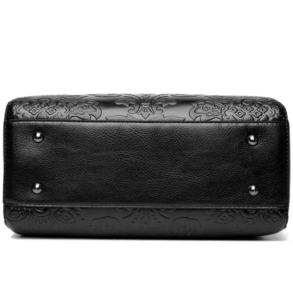 Vintage luxury flower embossed designer tote - Image 6