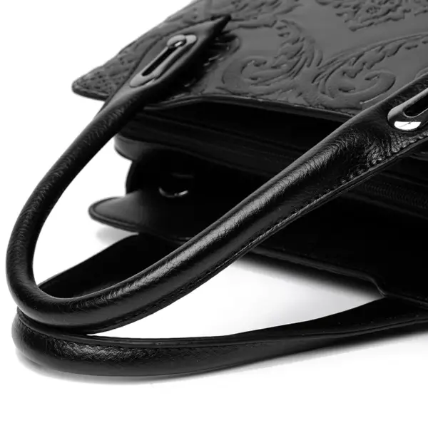 Vintage luxury flower embossed designer tote - Image 8