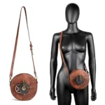 Vintage punk industrial style round sling bag - Image 12