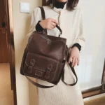 Vintage top handle leather backpack - Image 2