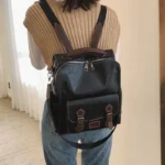 Vintage top handle leather backpack - Image 6